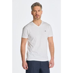 TRIČKO GANT SLIM SHIELD V-NECK T-SHIRT bílá XL