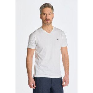 TRIČKO GANT SLIM SHIELD V-NECK T-SHIRT bílá 5XL