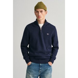 SVETR GANT CASUAL COTTON HALFZIP modrá M