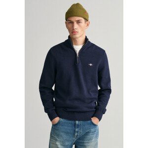 SVETR GANT CASUAL COTTON HALFZIP modrá XXL