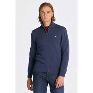 SVETR GANT CASUAL COTTON HALFZIP modrá S