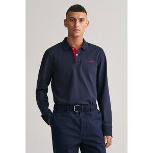 POLOKOŠILE GANT REG CONTRAST PIQUE LS RUGGER modrá 4XL