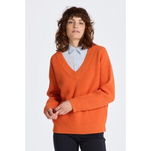 SVETR GANT WOOL RIBBED V-NECK oranžová L