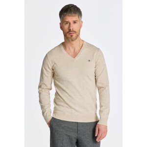 SVETR GANT CLASSIC COTTON V-NECK hnědá S