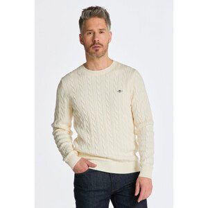 SVETR GANT COTTON CABLE C-NECK bílá M