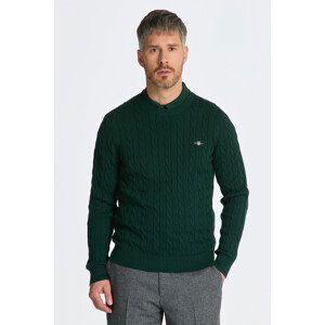 SVETR GANT COTTON CABLE C-NECK zelená S