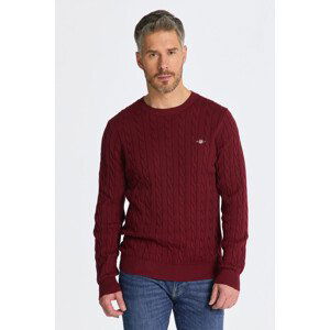 SVETR GANT COTTON CABLE C-NECK červená XL