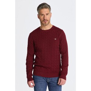 SVETR GANT COTTON CABLE C-NECK červená XXXL