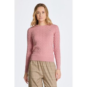 SVETR GANT STRETCH COTTON CABLE C-NECK růžová XXS