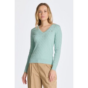 SVETR GANT STRETCH COTTON CABLE V-NECK modrá L