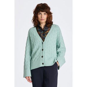 SVETR GANT HERRINGBONE V-NECK CARDIGAN modrá XS