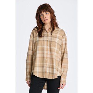 KOŠILE GANT RELAXED CHECKED FLANNEL BD SHIRT hnědá 42