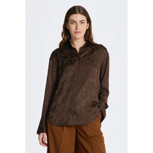 KOŠILE GANT RELAXED LACE JACQUARD SHIRT hnědá 36