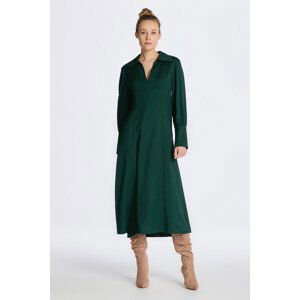 ŠATY GANT SLIM HIGH CUFF DRESS zelená 34