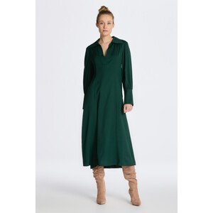 ŠATY GANT SLIM HIGH CUFF DRESS zelená 42