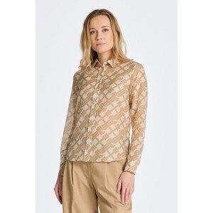 KOŠILE GANT REG G PATTERN COT SILK SHIRT hnědá 34