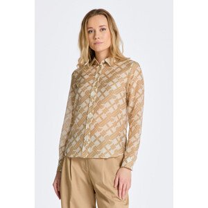 KOŠILE GANT REG G PATTERN COT SILK SHIRT hnědá 46