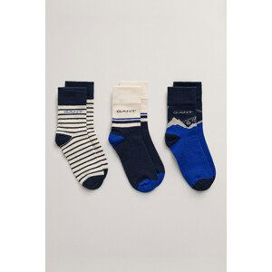 PONOŽKY 3-PACK GANT ALPINE JACQUARD SOCKS 3-PACK modrá 22/25