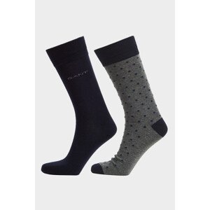 PONOŽKY GANT DOT AND SOLID SOCKS 2-PACK CHARCOAL MELANGE