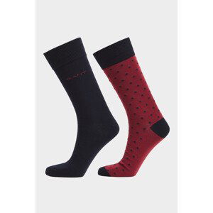 PONOŽKY GANT DOT AND SOLID SOCKS 2-PACK červená 40/42