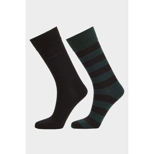 PONOŽKY GANT BARSTRIPE AND SOLID SOCKS 2-PACK zelená 43/45