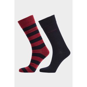 PONOŽKY GANT BARSTRIPE AND SOLID SOCKS 2-PACK červená 40/42