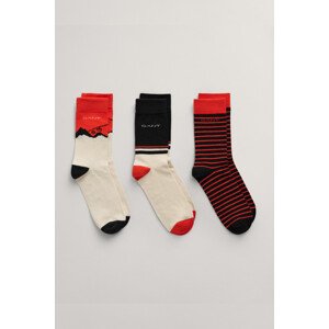 PONOŽKY 3-PACK GANT ALPINE JACQUARD SOCKS 3-PACK černá 31/33