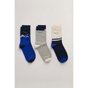 PONOŽKY 3-PACK GANT ALPINE JACQUARD SOCKS 3-PACK modrá 31/33