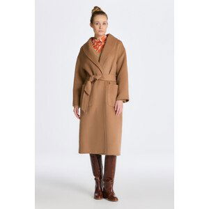 KABÁT GANT HANDSTITCHED BELTED COAT hnědá S