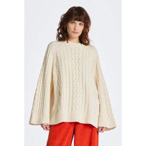 SVETR GANT OVERSIZED CABLE KNIT C-NECK bílá XXS