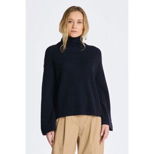 SVETR GANT WOOL RIBBED STAND COLLAR modrá M