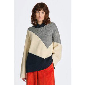 SVETR GANT COLOUR BLOCK COTTON C-NECK modrá S