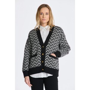 SVETR GANT MULTICOLOR HERRINGBONE CARDIGAN černá M