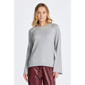 SVETR GANT CABLE KNIT C-NECK šedá S