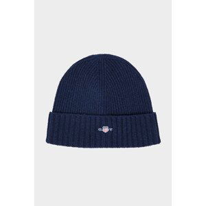 ČEPICE GANT UNISEX. SHIELD WOOL BEANIE modrá None