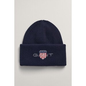 ČEPICE GANT ARCHIVE SHIELD COTTON BEANIE modrá None