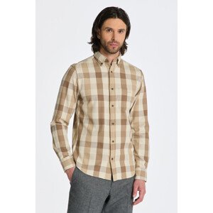 KOŠILE GANT REG HERRINGBONE FLANNEL CHK SHIRT hnědá L