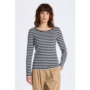 TRIČKO GANT SLIM STRIPED 1X1 RIBBED LS T-SHIRT modrá XS