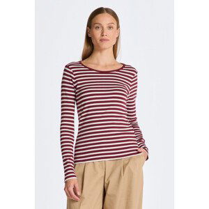 TRIČKO GANT SLIM STRIPED 1X1 RIBBED LS T-SHIRT červená XS