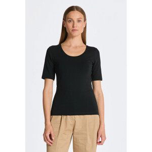 TRIČKO GANT SLIM COT/ELA SS SCOOP NECK TOP černá XXS