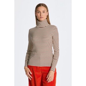 ROLÁK GANT SLIM STRIPED RIBBED TURTLENECK hnědá S