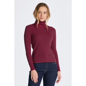 ROLÁK GANT SLIM STRIPED RIBBED TURTLENECK červená XS