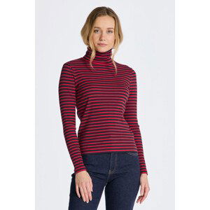 ROLÁK GANT SLIM STRIPED RIBBED TURTLENECK červená M