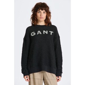 MIKINA GANT REL BOUCLE APPLIQUE C-NECK SWEAT černá XL