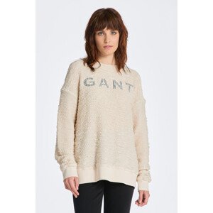 MIKINA GANT REL BOUCLE APPLIQUE C-NECK SWEAT bílá XL