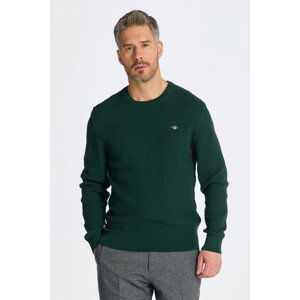 SVETR GANT COTTON TEXTURE C-NECK zelená M