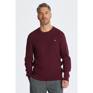 SVETR GANT COTTON TEXTURE C-NECK červená XXL