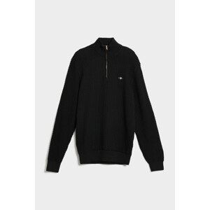 SVETR GANT COTTON TEXTURE HALFZIP černá S