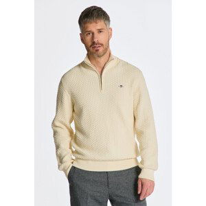 SVETR GANT COTTON TEXTURE HALFZIP bílá S