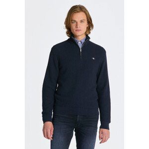 SVETR GANT COTTON TEXTURE HALFZIP modrá S